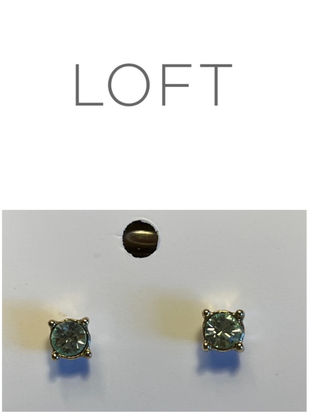 Ann Taylor LOFT Light Green Crystal Stud Earrings